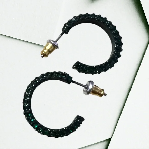 Assorted Pierced Earrings. The black with gold is a Monet, pierced. - Picture 5 of 5